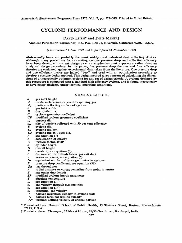 Cyclone Design Pdf | Cyclone Design Step By Step – DHTXB