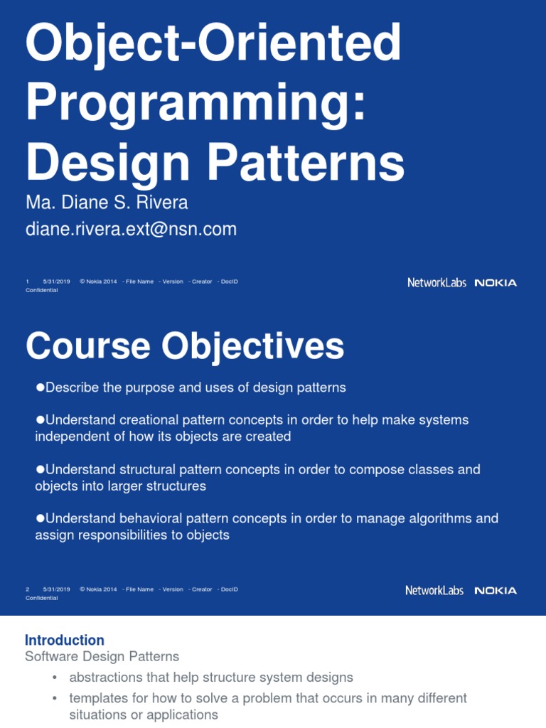 Object-Oriented Programming: Design Patterns: Ma. Diane S. Rivera | PDF ...
