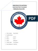 Canadian School of Arts and Science National Grade Nine (9) Assessment Mathematics Project 2019