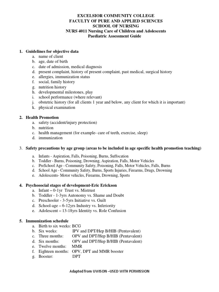 Pediatric Ass Childhood Human Life Stages