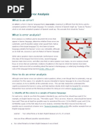 Overview of Error Analysis