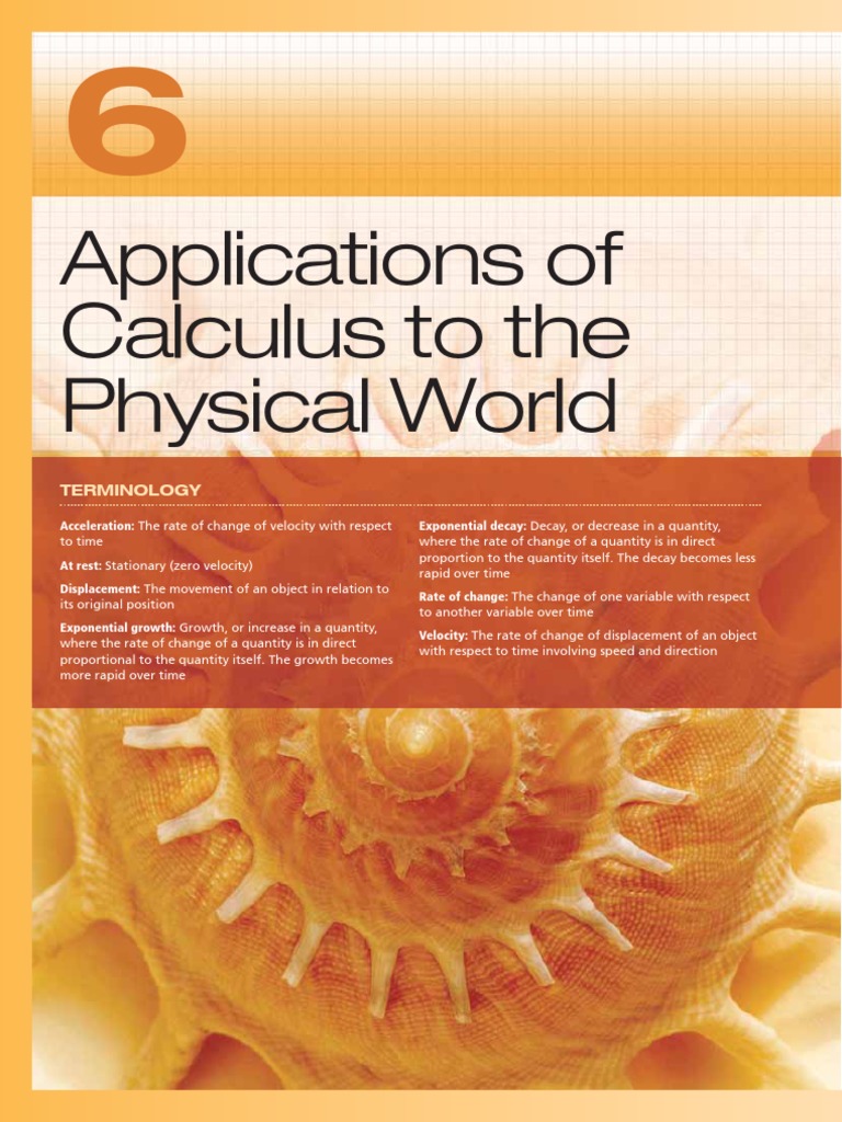 Chp. 6 Appl of Calculus To Physical World | PDF | Acceleration | Velocity