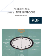Y4 Unit 2: Time Is Precious - WHAT TIME IS IT