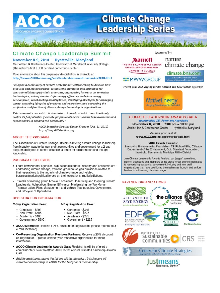 Climate Change Leadership Series November 2010 | PDF | United States ...