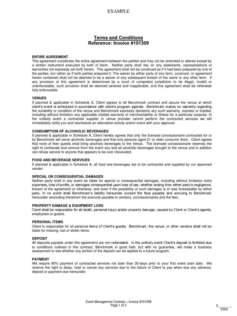 Event Management Contract | PDF | Damages | Indemnity