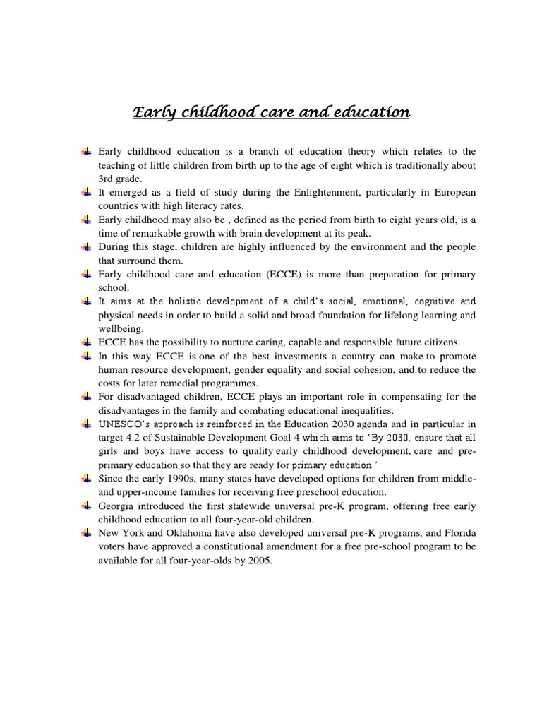 Early Childhood Care and Education | PDF | Early Childhood Education ...