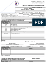 Senior High School Student Permanent Record: Republic of The Philippines Department of Education