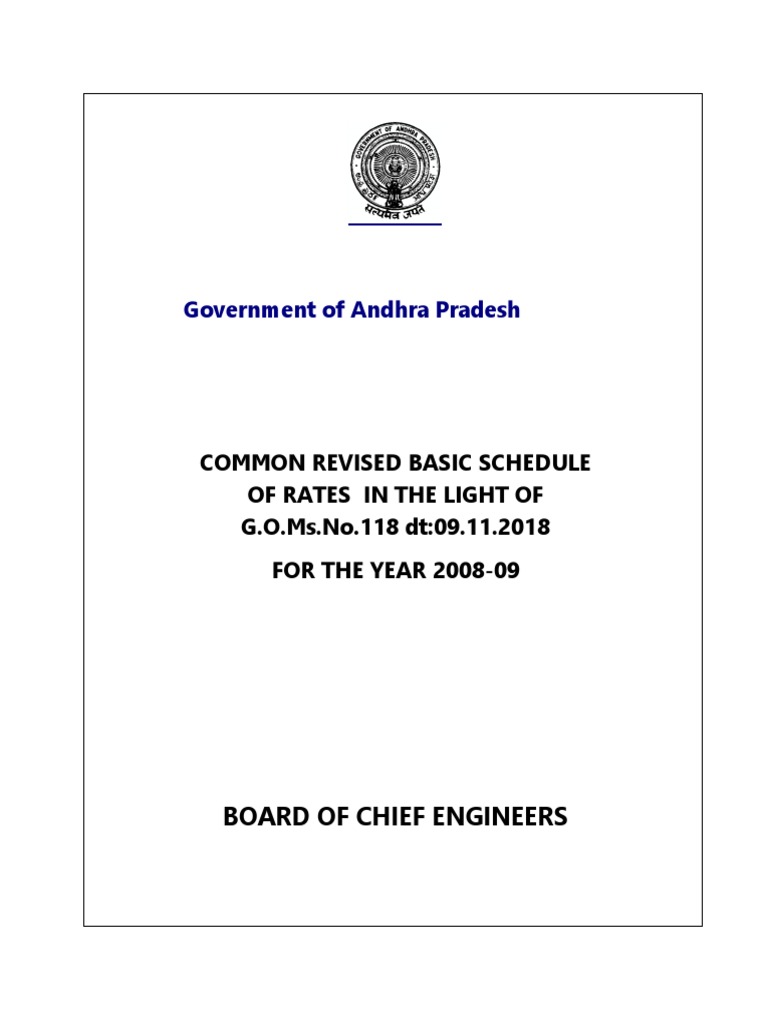 Andhra Pradesh Revised Basic Rates 2008-09 | PDF | Road Surface | Masonry