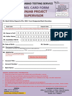 Punjab Project Supervisor: Panel Card Form