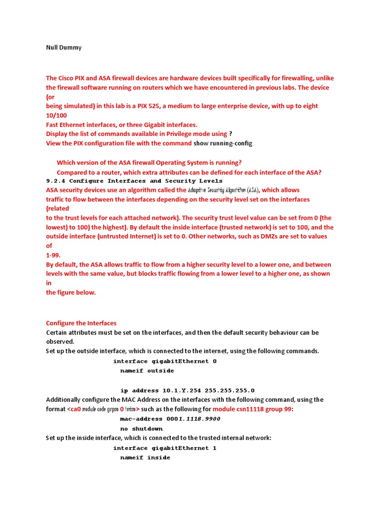 ASA Lab New | PDF | Firewall (Computing) | Computer Network