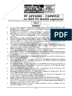 Current Affairs - Capsule: Exclusive For IBPS PO MAINS Aspirants