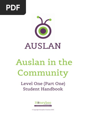 Auslan Online Level 1 Student Handbook Pdf Sign Language Human Communication