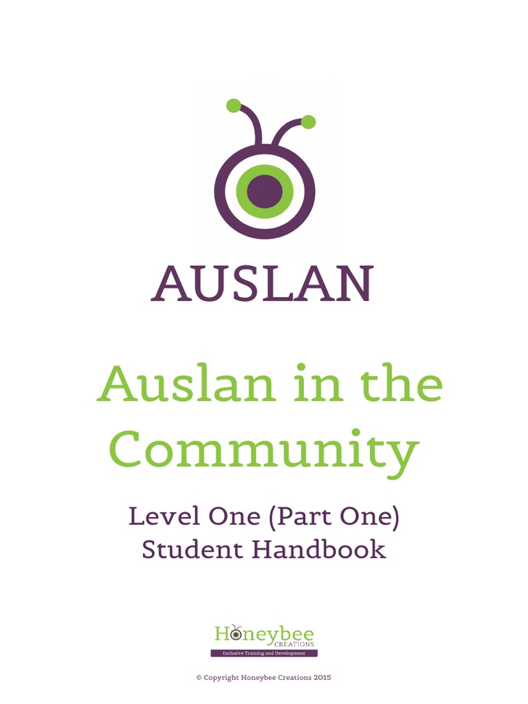 Auslan Online Level 1 Student Handbook Pdf Sign Language Human