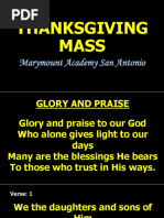 Thanksgiving Mass: Marymount Academy San Antonio