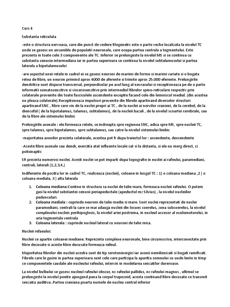 Curs 4 Neuroanatomie | PDF