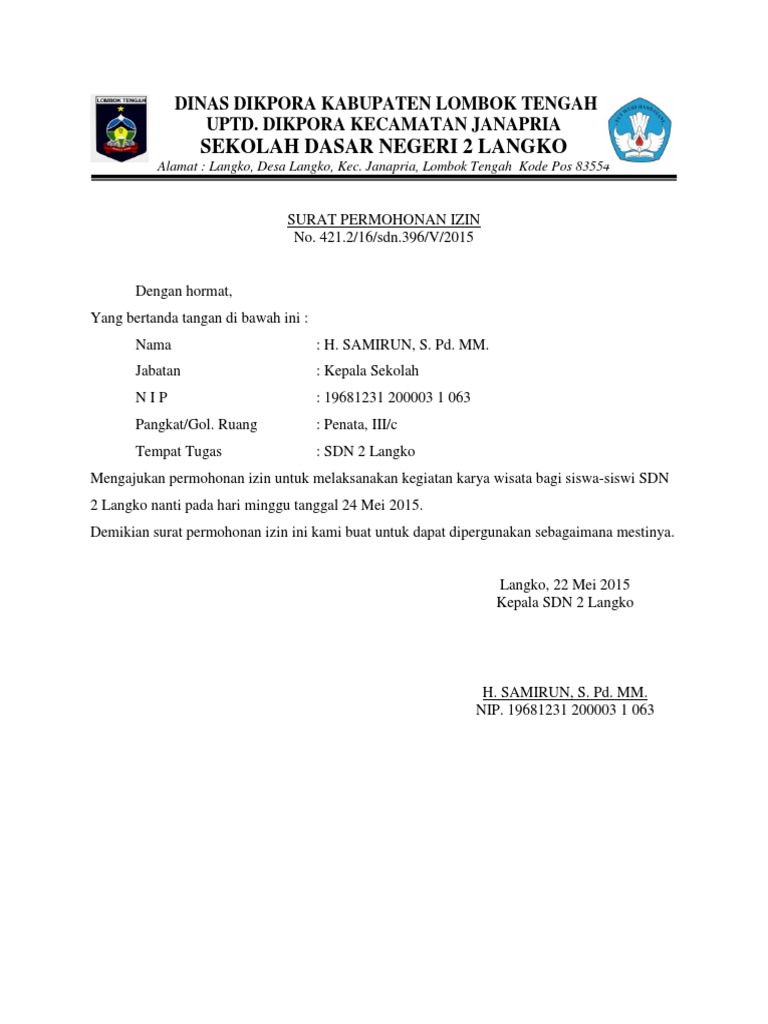 Surat Mohon Ijin Pesiar Pdf