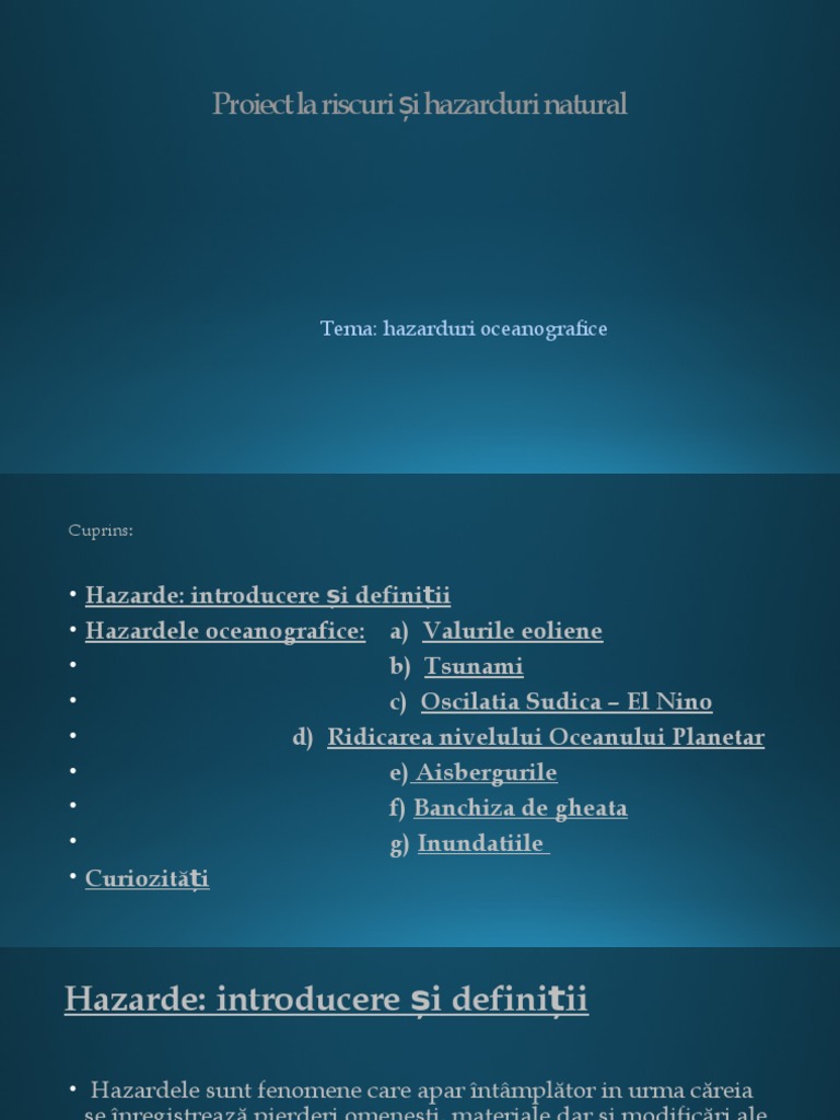 Proiect La Riscuri Și Hazarduri Naturale | PDF