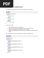 Java Switch Statements