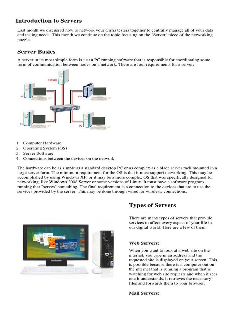 Server Basics and Types Explained | PDF | Active Directory | Computer ...