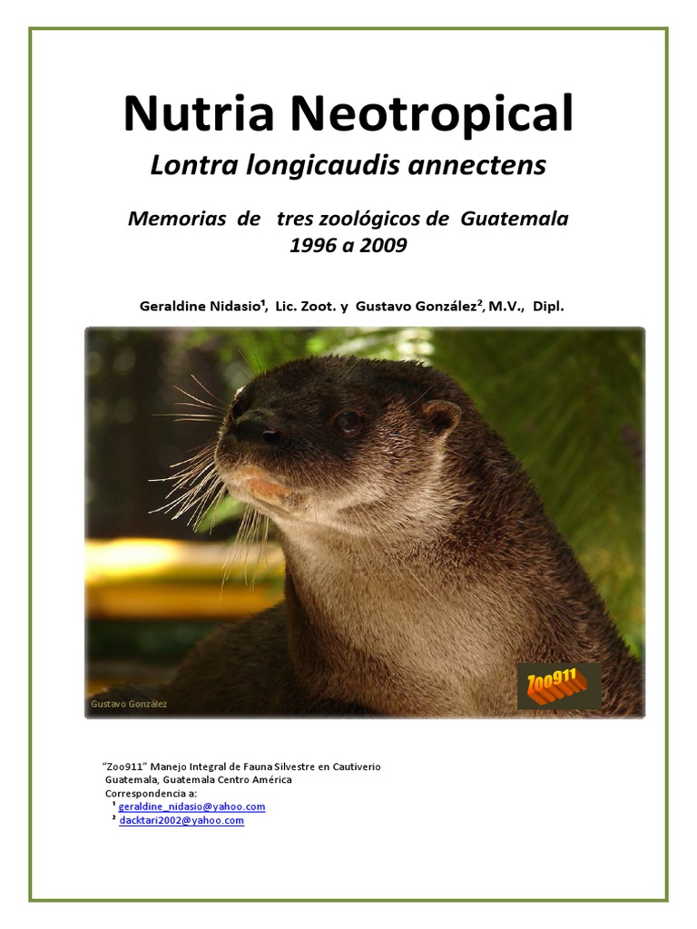 Nutria Neotropical Manual | PDF | Dieta | Pescado como alimento