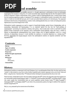 Philosophical Zombie Wikipedia Metaphilosophy Contemporary
