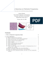 1998-Frequently Asked Questions in Polyhedral Computation 1 What Is Polyhedral Computation FAQ