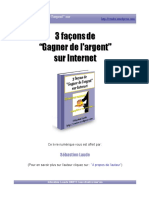 Differentes Manieres de Gagner de L'argent Sur Internet PDF