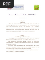 Concurso Nacional de Leitura 2010-2011- Regulamento