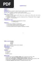 Lesson Plan Date: Teacher: Grade: School: Textbook: Recent Work: Topic