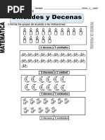 Ficha de Unidades y Decenas para Primero de Primaria