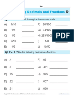 Rewriting Decimals and Fractions - Decimal Worksheets