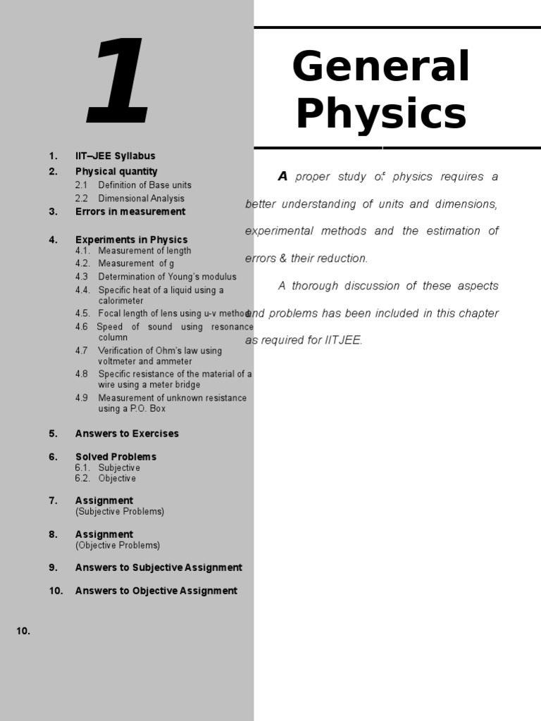 IIT-JEE Physics Syllabus Overview | PDF