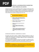 Administración de La Información de Marketing para Conocer Los Clientes