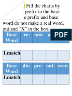 Prefix and Suffix Word Activities