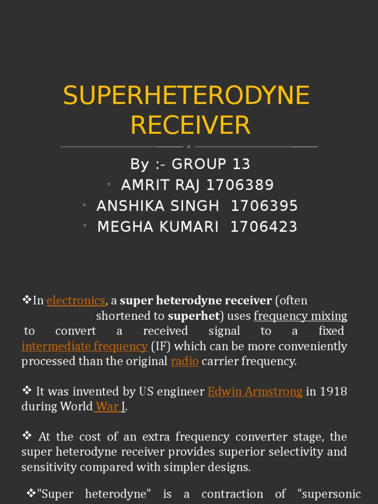Superheterodyne Receiver PDF Detector (Radio) Radio Technology