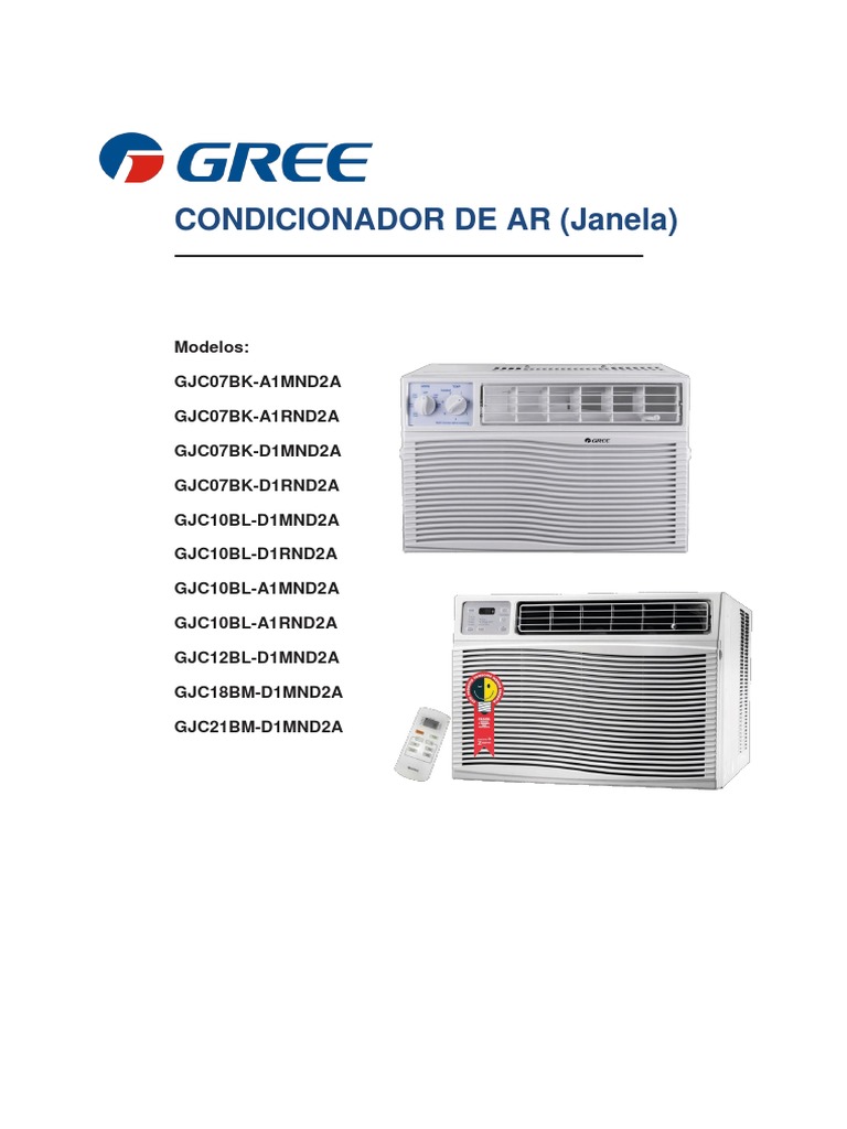 Manual de Instruções Ar Gree Janela | PDF | Ar condicionado | Temperatura