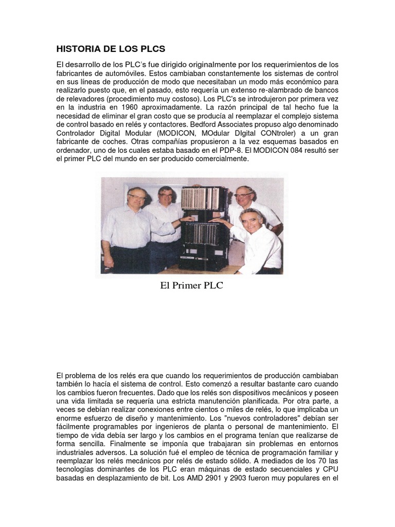 Evolución de los PLCs en la Industria | PDF | Controlador lógico