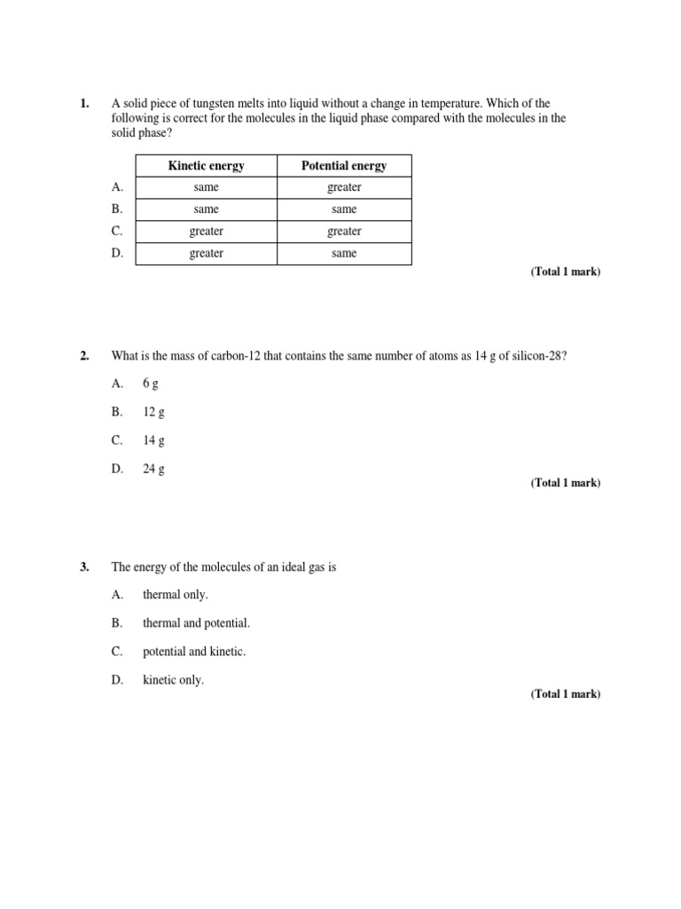 MCQ PDF Heat Capacity Heat