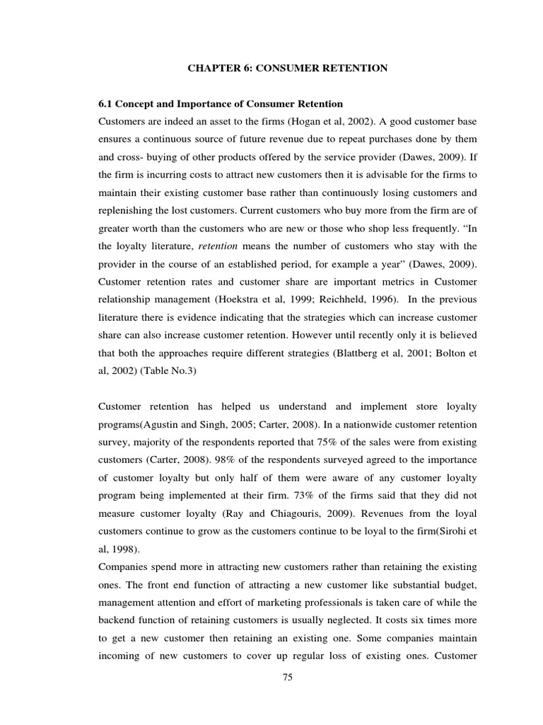 Chapter 6: Consumer Retention | PDF | Employee Retention | Retail