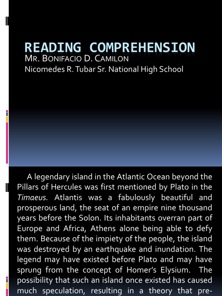 Reading Comprehension | PDF | Atlantis