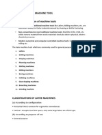 General purpose machine tool classification and operations