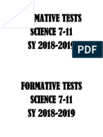 Summative Tests SCIENCE 7-11 SY 2018-2019