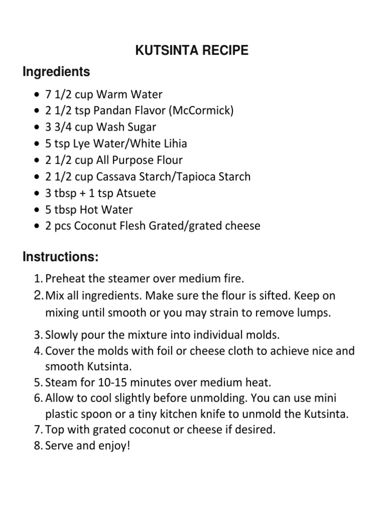Kutsinta Recipe  PDF