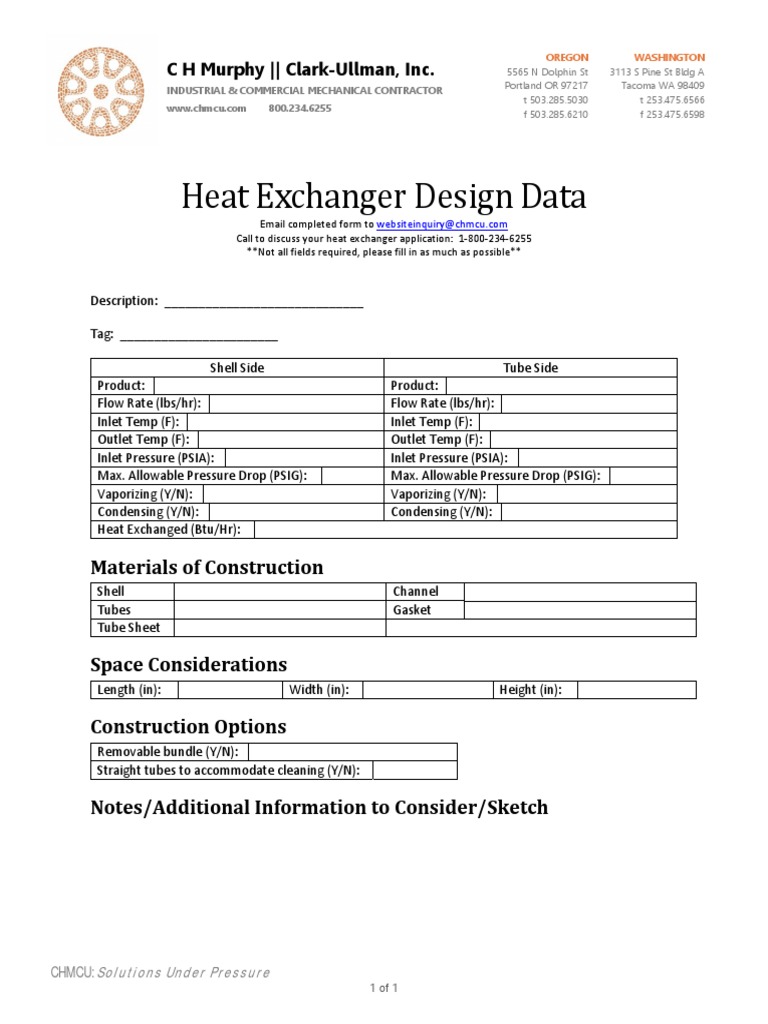 Heat Exchanger Design Data | PDF | Heat Exchanger | Continuum Mechanics