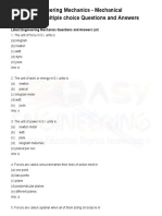 Fluid Mechanics MCQs and Answers | PDF | Viscosity | Shear Stress