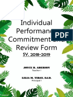 Individual Performance Commitment and Review Form: Joyce B. Aberion