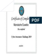 Cyber Awareness Challenge Certificate