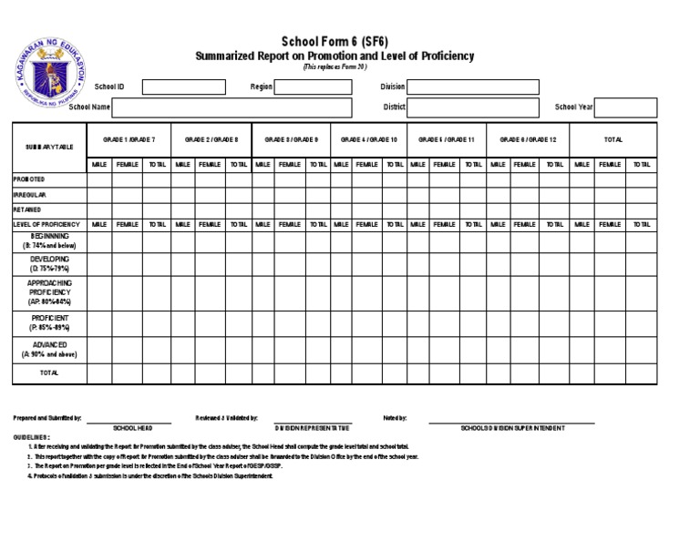 SF6 Promotion and Proficiency Report | PDF | Business