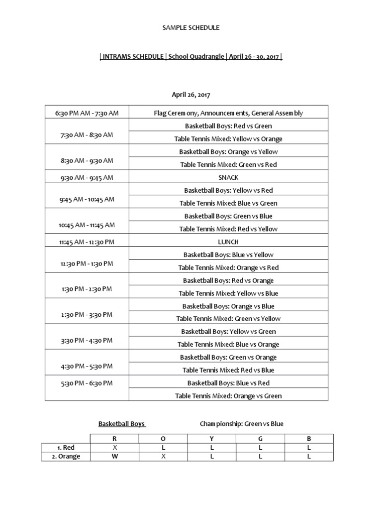 sample-intramurals-schedule-green-red