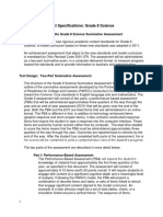 Test Specifications: Grade 8 Science: General Description of The Grade 8 Science Summative Assessment